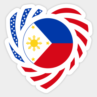 Filipino American Multinational Patriot Flag (Heart) Sticker